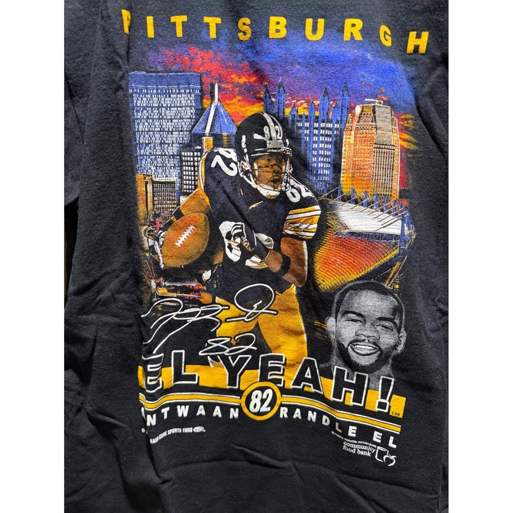 Antwaan Randle El Pittsburgh Steelers Graphic Tee Shirt Black Mens Large L VTG - Picture 2 of 6